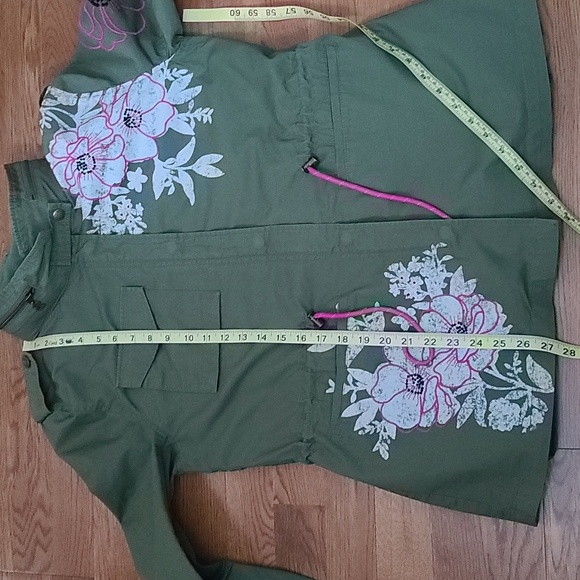 NWOT Desigual Women's Green Embroidery Long sleeve Hooded Spring Parka(Sz L) - Picture 16 of 16